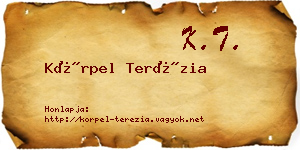 Körpel Terézia névjegykártya